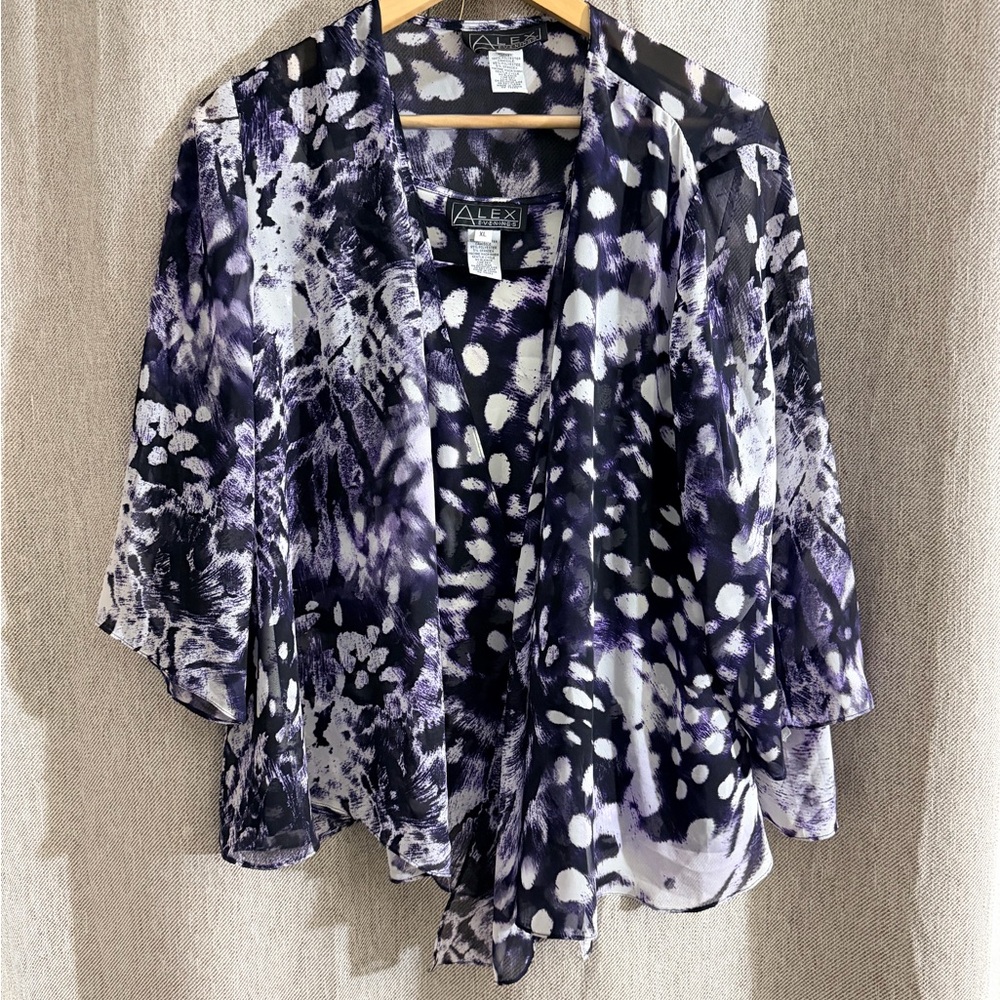 Alex Evenings 2 piece Leopard purple .